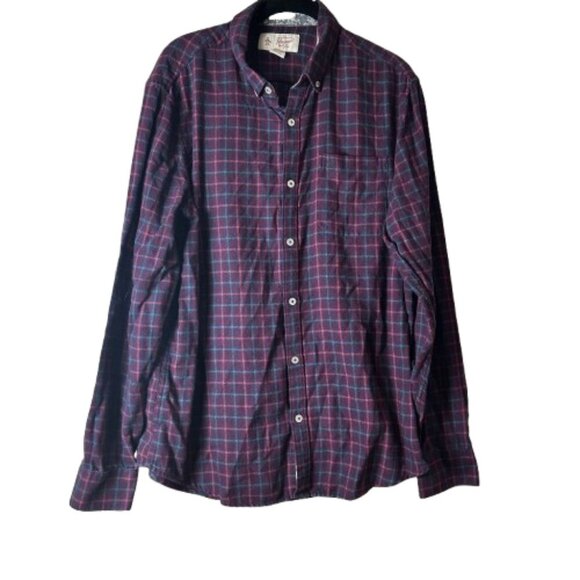 PENGUIN Heritage Slim Fit Soft Plaid Flannel Button Up Size Large - Picture 1 of 11
